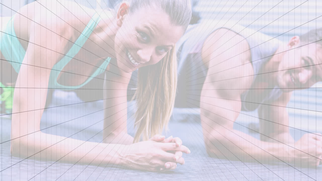 남성과 여성이 운동하는 터널의 애니메이션