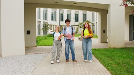 students walking on a university campus
