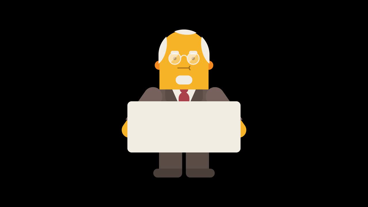 viejo hombre de negocios con gráfico de negocios negativo. canal alfa