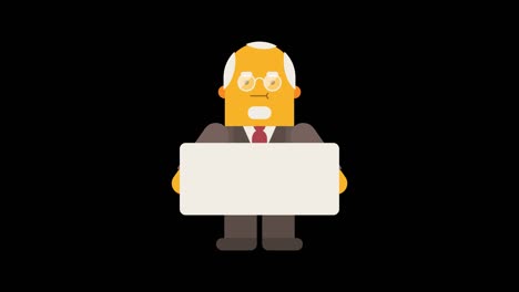 viejo hombre de negocios con gráfico de negocios negativo. canal alfa