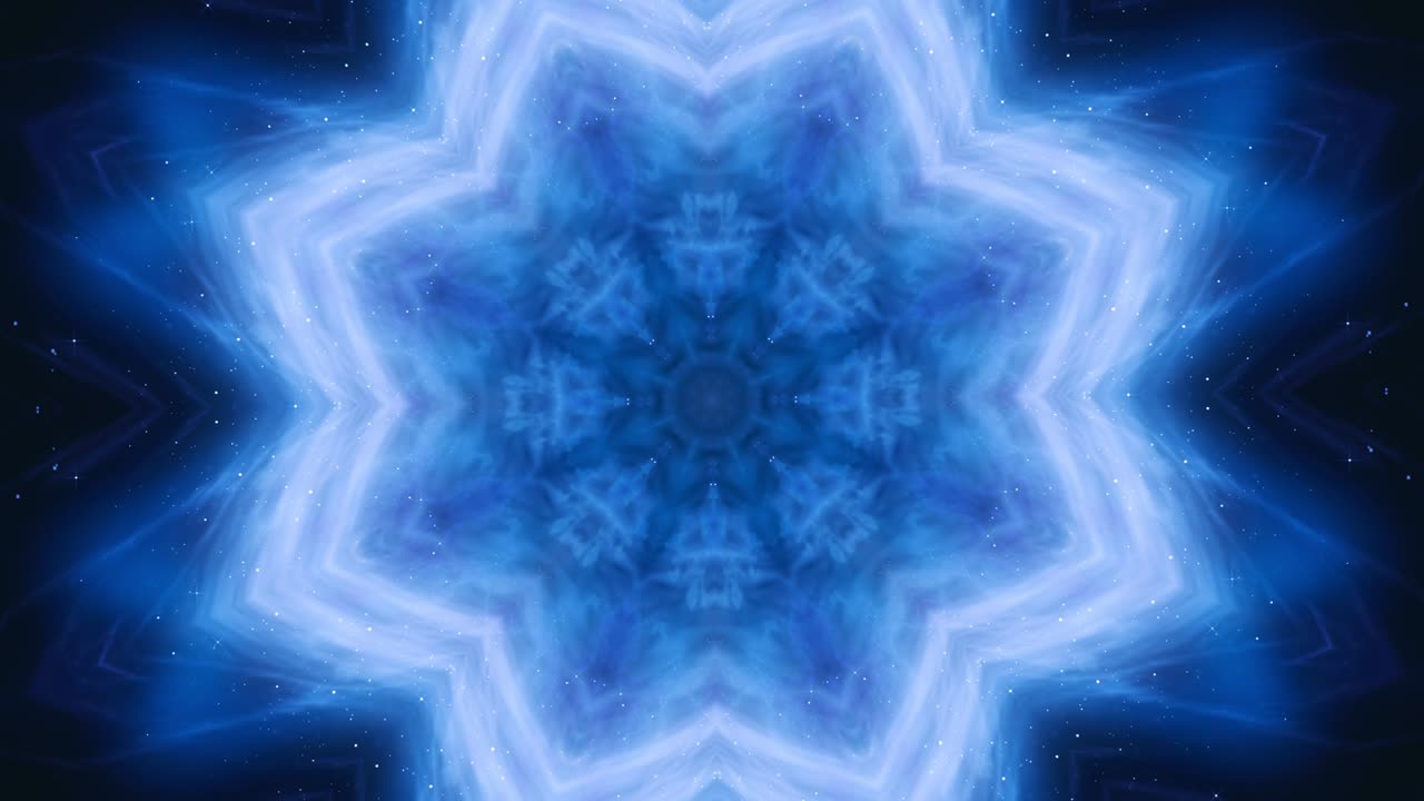 4k looping footage. transformando la flor del arte del mosaico vintage ornamental. el mandala cósmico esotérico abstracto. la flor de loto en ciernes.