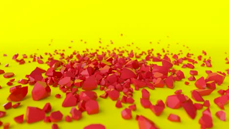 formas geométricas rojas sobre fondo amarillo