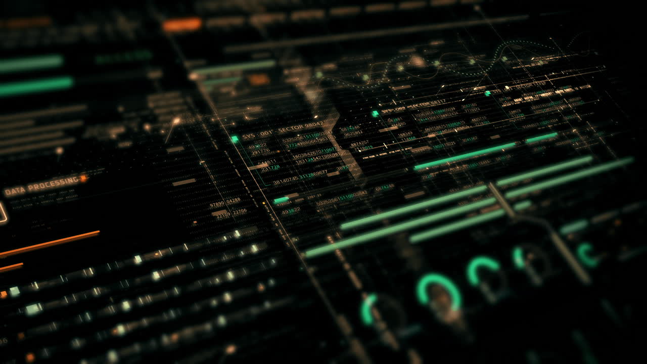 Advanced data matrix simulation UI with cutting-edge digital environment with a dynamic and immersive display of interconnected data matrix information networks systems background