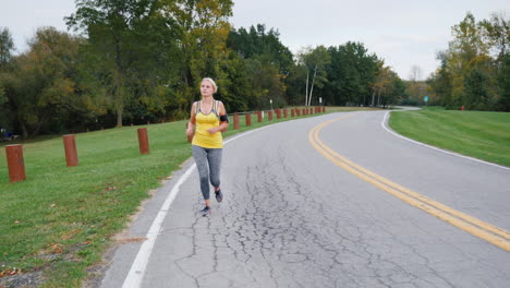 woman jogging in a park