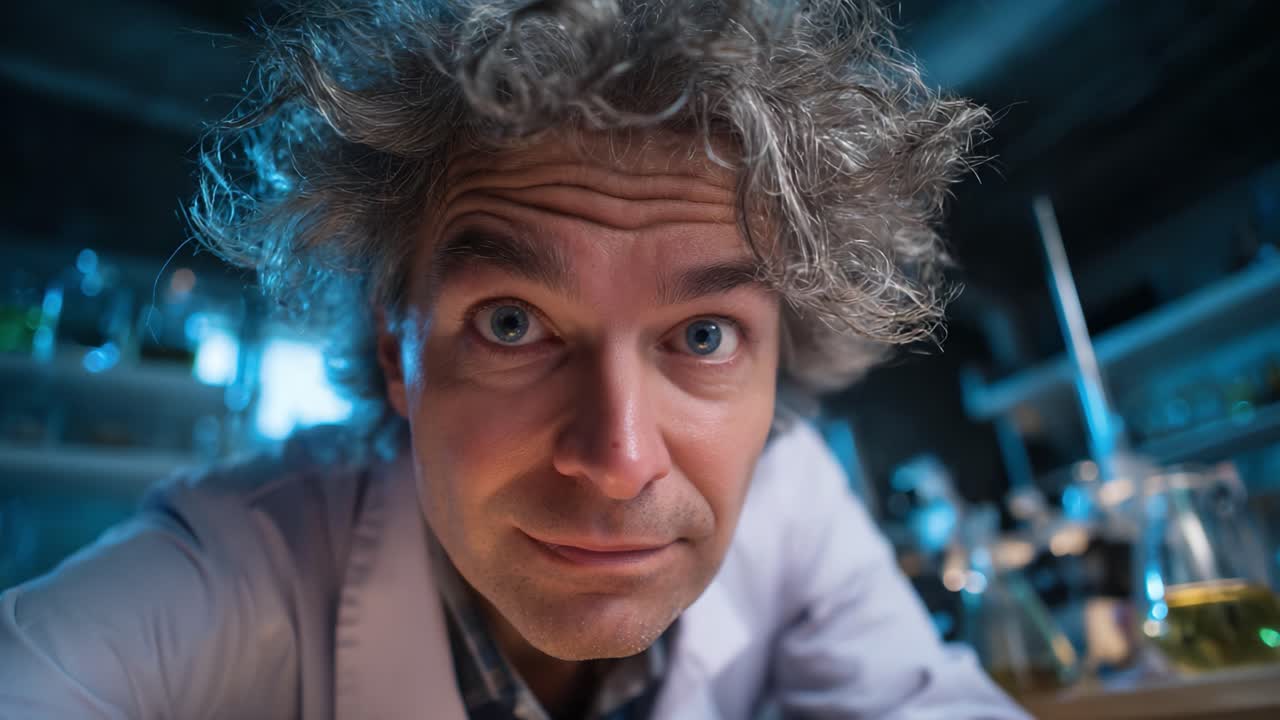 Curious scientist conducting experiments in a laboratory, showcasing innovative research with engaging demeanor and captivating focus on scientific exploration and discovery