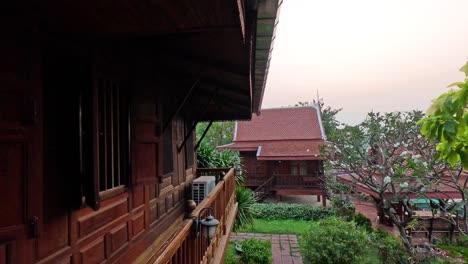 traditional thai houses with river view