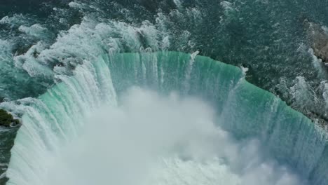 Aerial-View-of-The-Horseshoe-Falls---Niagara-Falls-Waterfall---New-York,-United-States