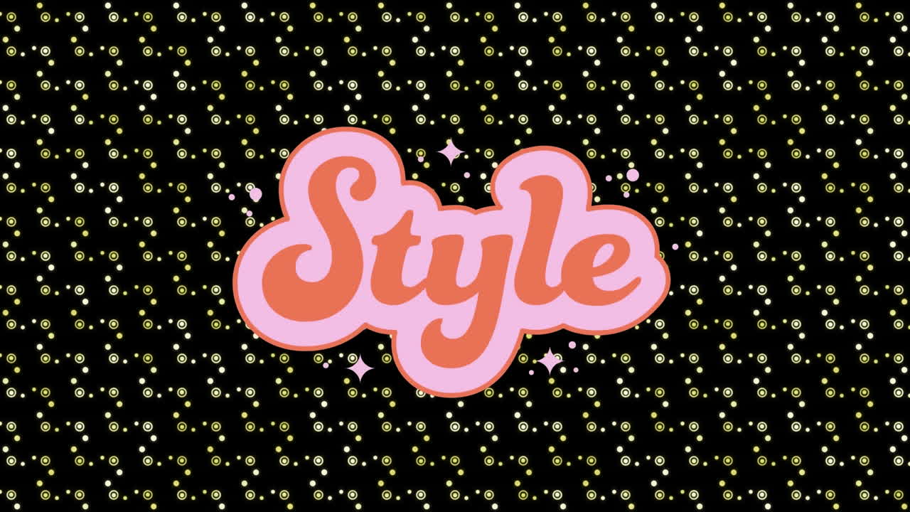 검은 바탕에 패턴 위에 스타일 레트로 텍스트의 애니메이션