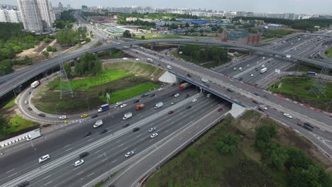 infraestructura de transporte en moscú vista aérea