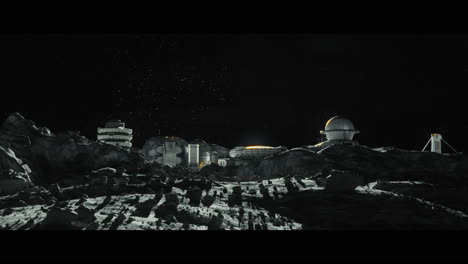 moon surface with a lunar base