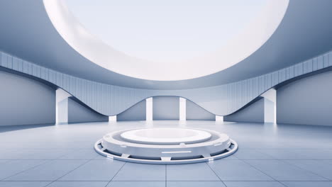 empty creative round room background, 3d rendering.