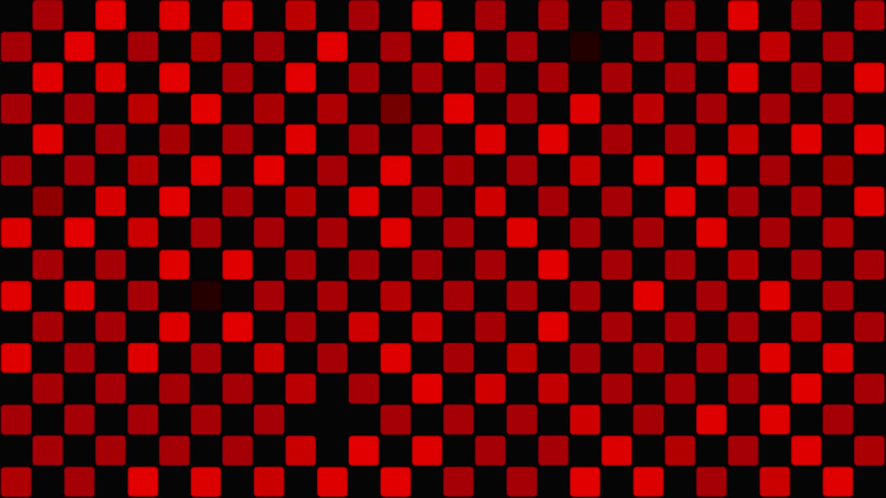 fondo de movimiento de forma cuadrada de mosaico rojo y negro. 4k