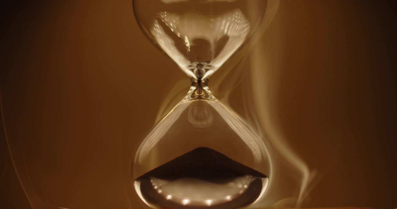 Ampulheta transparente e brilhante