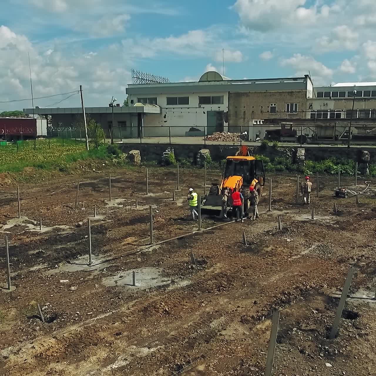 Construction site shot from above