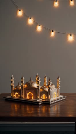 ornate gold-colored mosque model