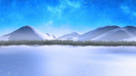 winter scenery and falling snow