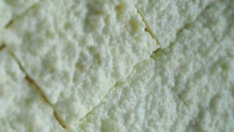 close-up of sliced light green dessert