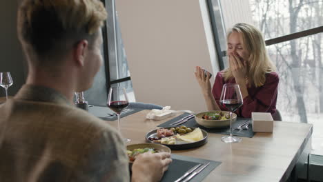 couple celebrating a special occasion at a restaurant