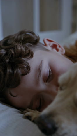 close-up of a person sleeping peacefully