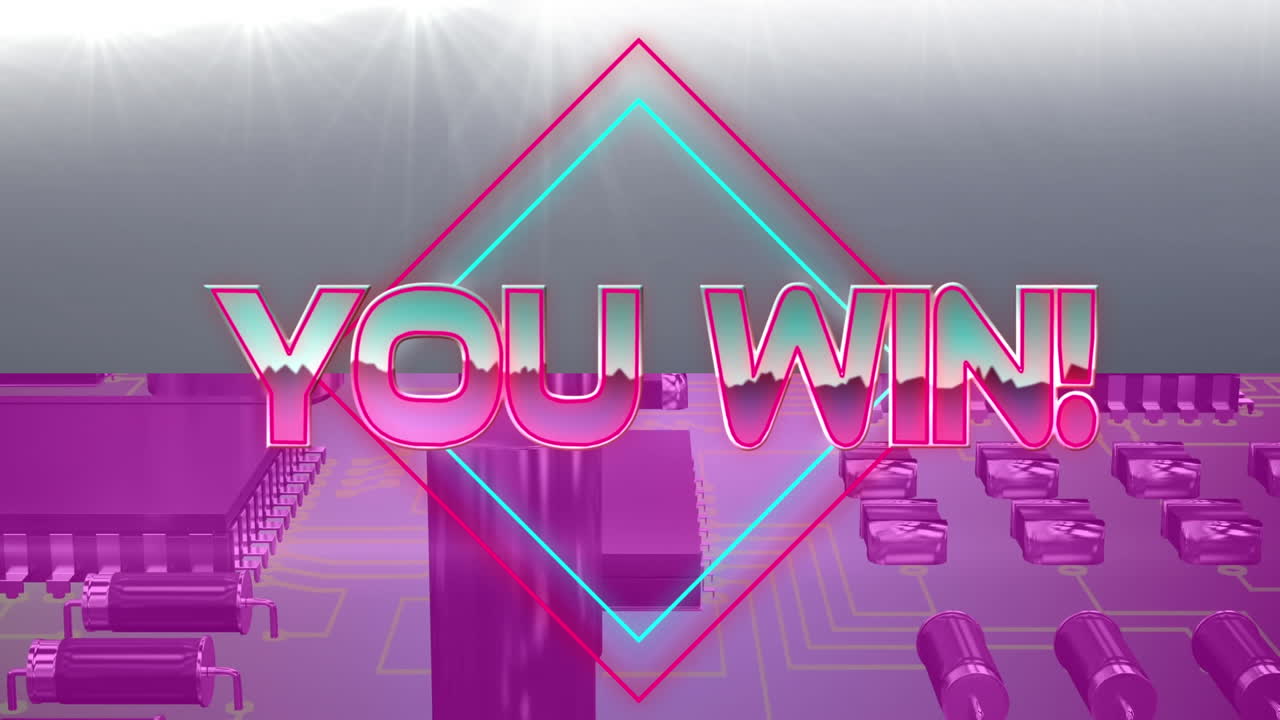 기하학적 모양과 프로세서 코어에 대한 텍스트를 얻는 애니메이션