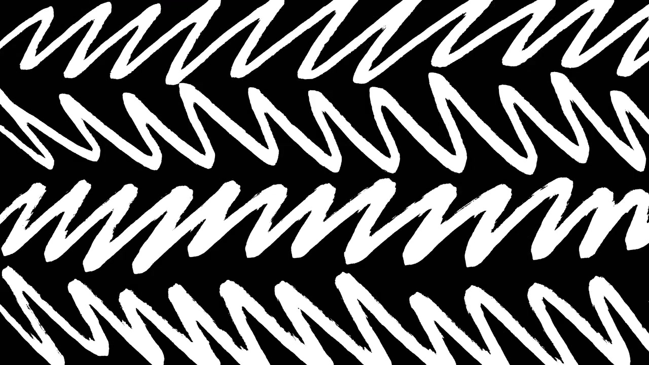 Motivo animato a linee a zigzag bianche su sfondo nero