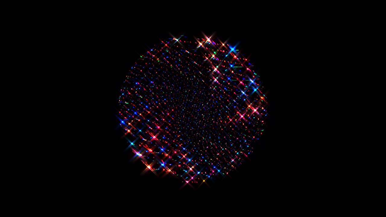 fondo negro. para el espectáculo, coloridos adornos brillantes. forma redonda