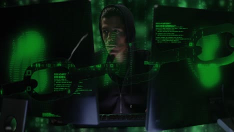 procesamiento de datos de seguridad cibernética contra hackers que utilizan computadoras