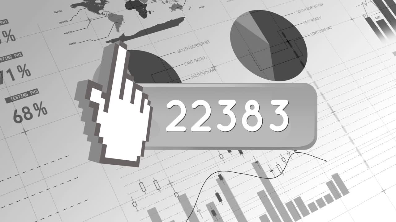 icono de mano apuntando con números que aumentan 4k