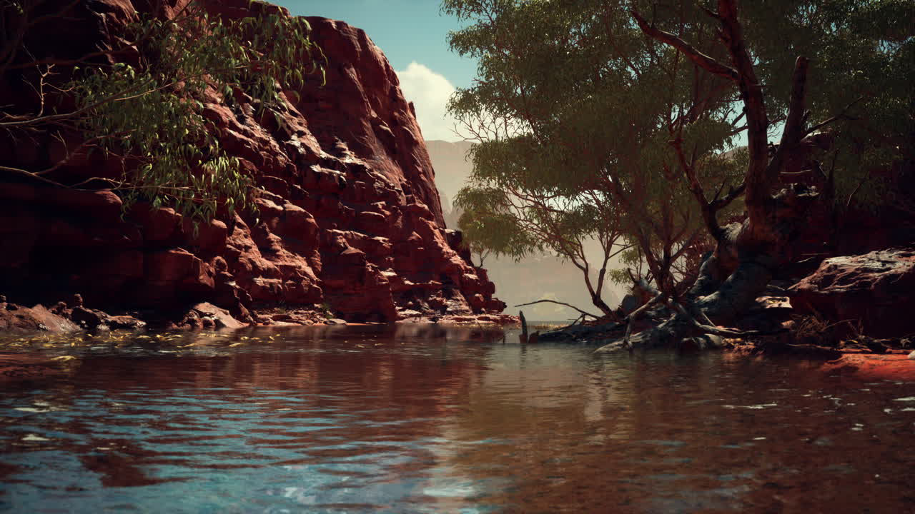 reflexión de redwall en el río colorado