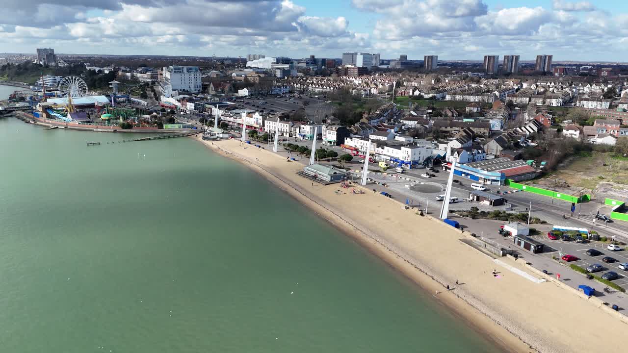 Southend on Sea Essex UK Panning drone aerial