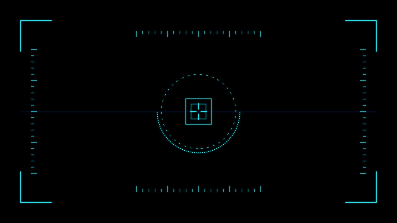 Digital HUD Camera Viewfinder Overlay with Scanning Reticle