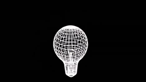 animación del icono de la bombilla moviéndose sobre un fondo negro
