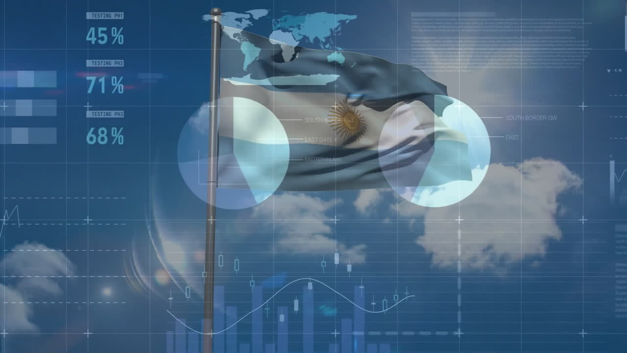 아르헨티나의 발을 통해 통계 및 금융 데이터 처리의 애니메이션