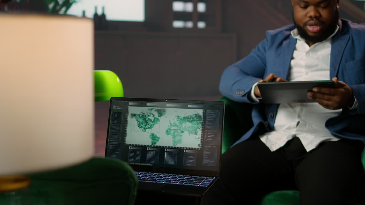 Team of government spies meeting at CIA headquarters to monitor surveillance