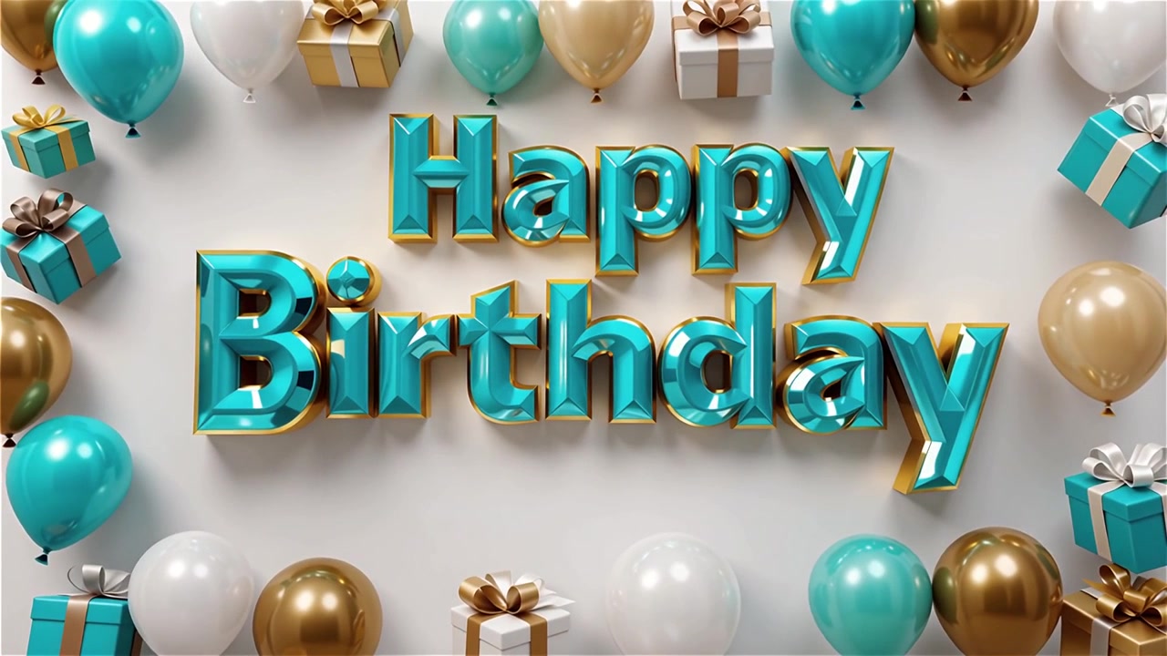 Sfondo di compleanno con palloncini e regali
