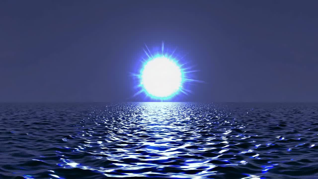 신비로운 바다의 해가 뜨고 해가 지는 것