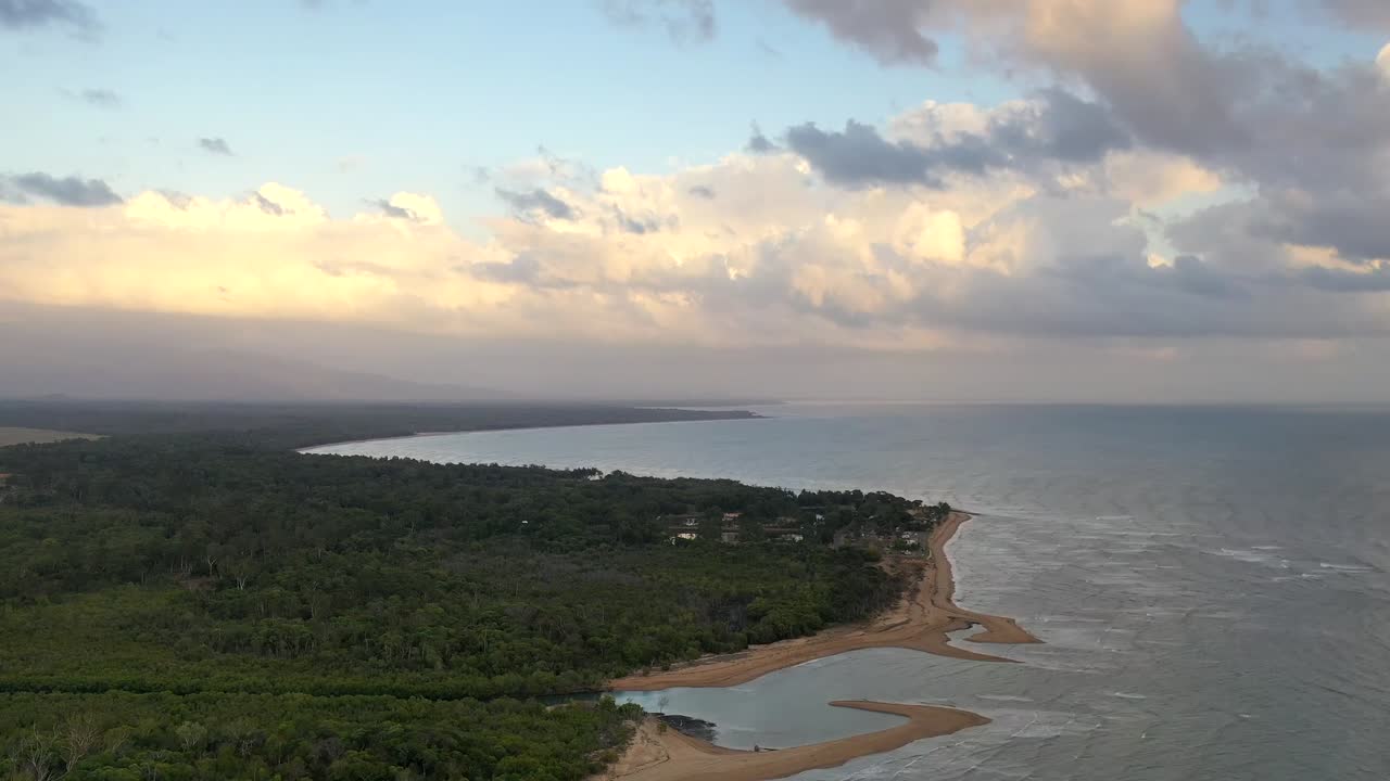 Timelaspe of reverse sunset on tropical beach - Toolakea, Townsville, North Queensland Australia