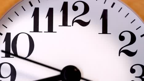 wooden round clock. close-up view.