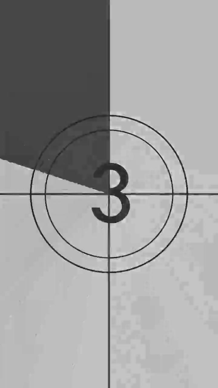 Classic Black and White Film Countdown Animation