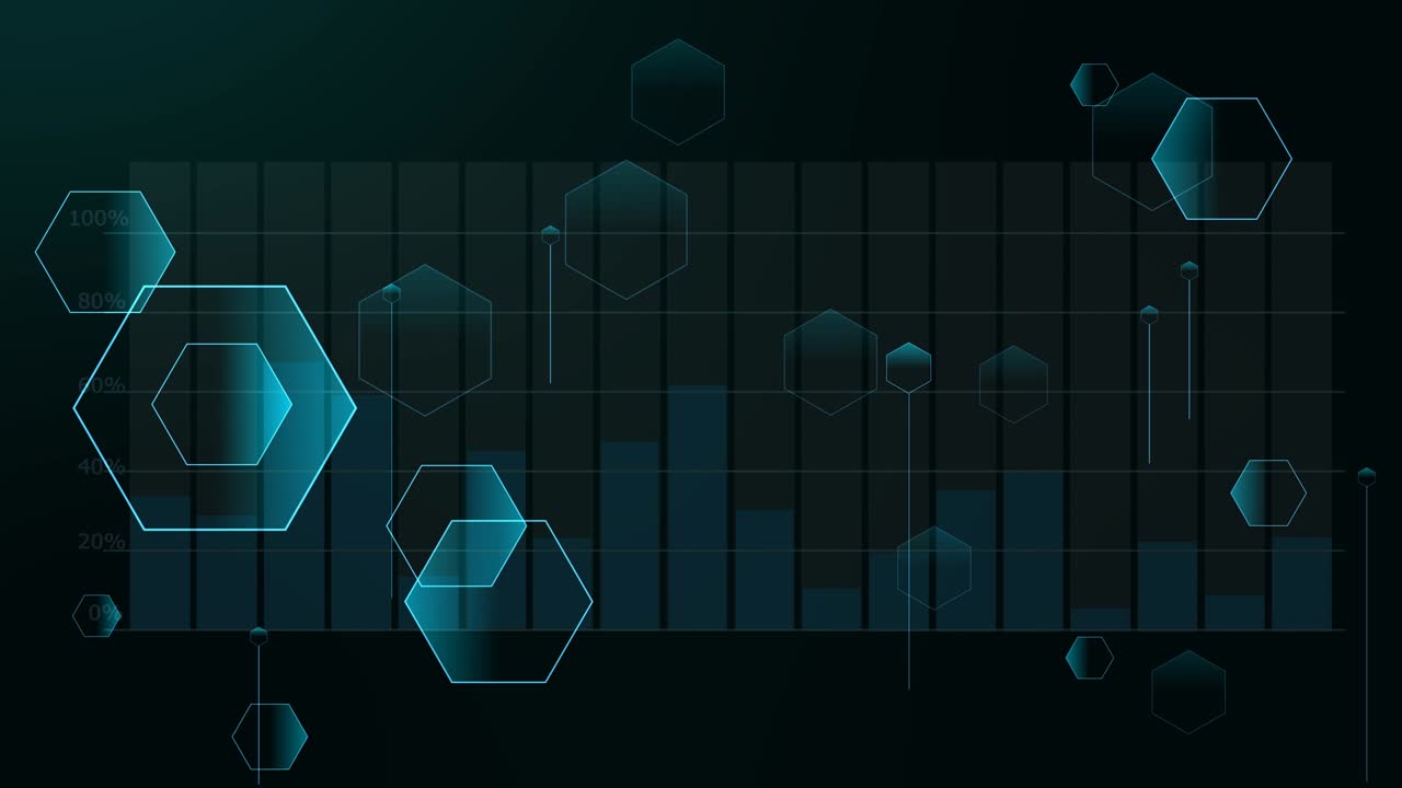 Polygon futuristic digital Infograph and radar point analysis change two step loop