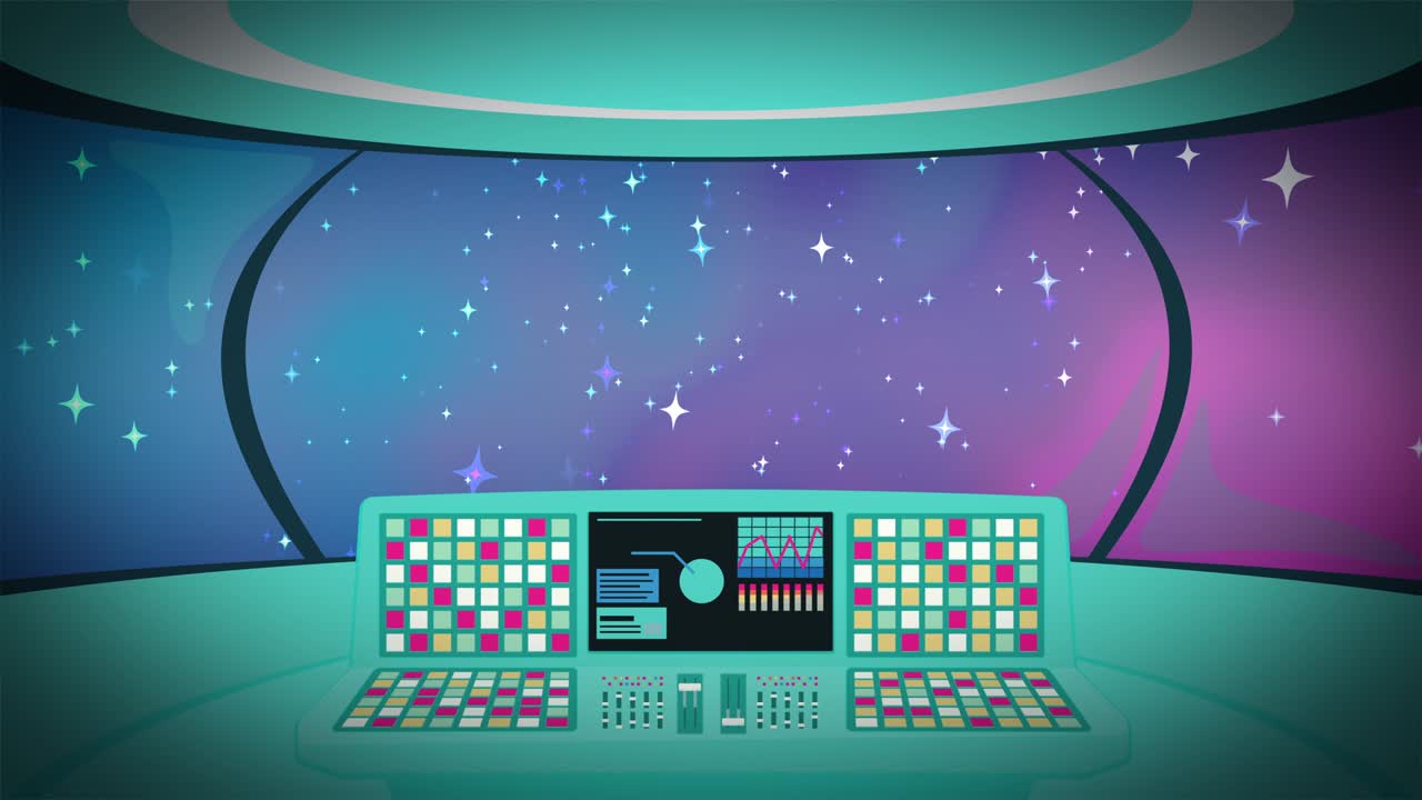 in nave spaziale con pianeti[loop]