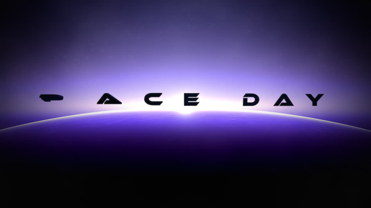 Space Day with purple light of star in galaxy