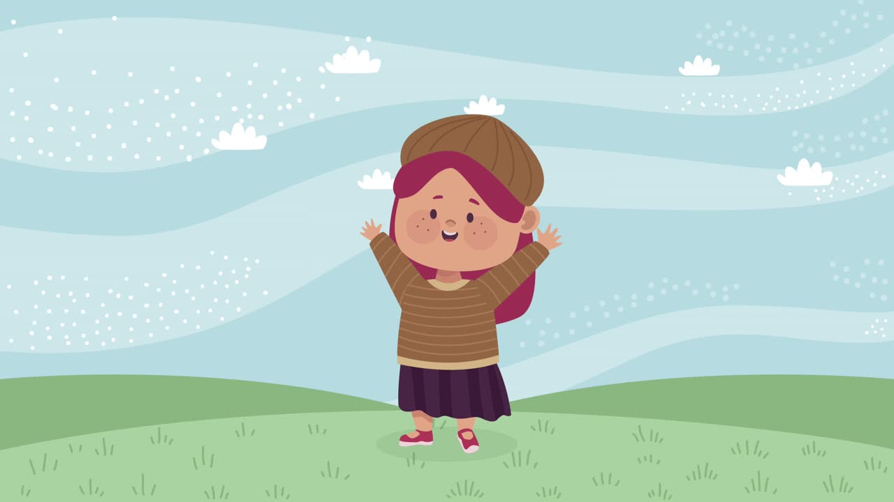 animación de personajes de niñas amantes