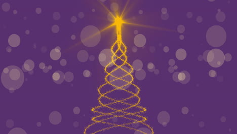 animación de confeti y manchas cayendo sobre el árbol de navidad.