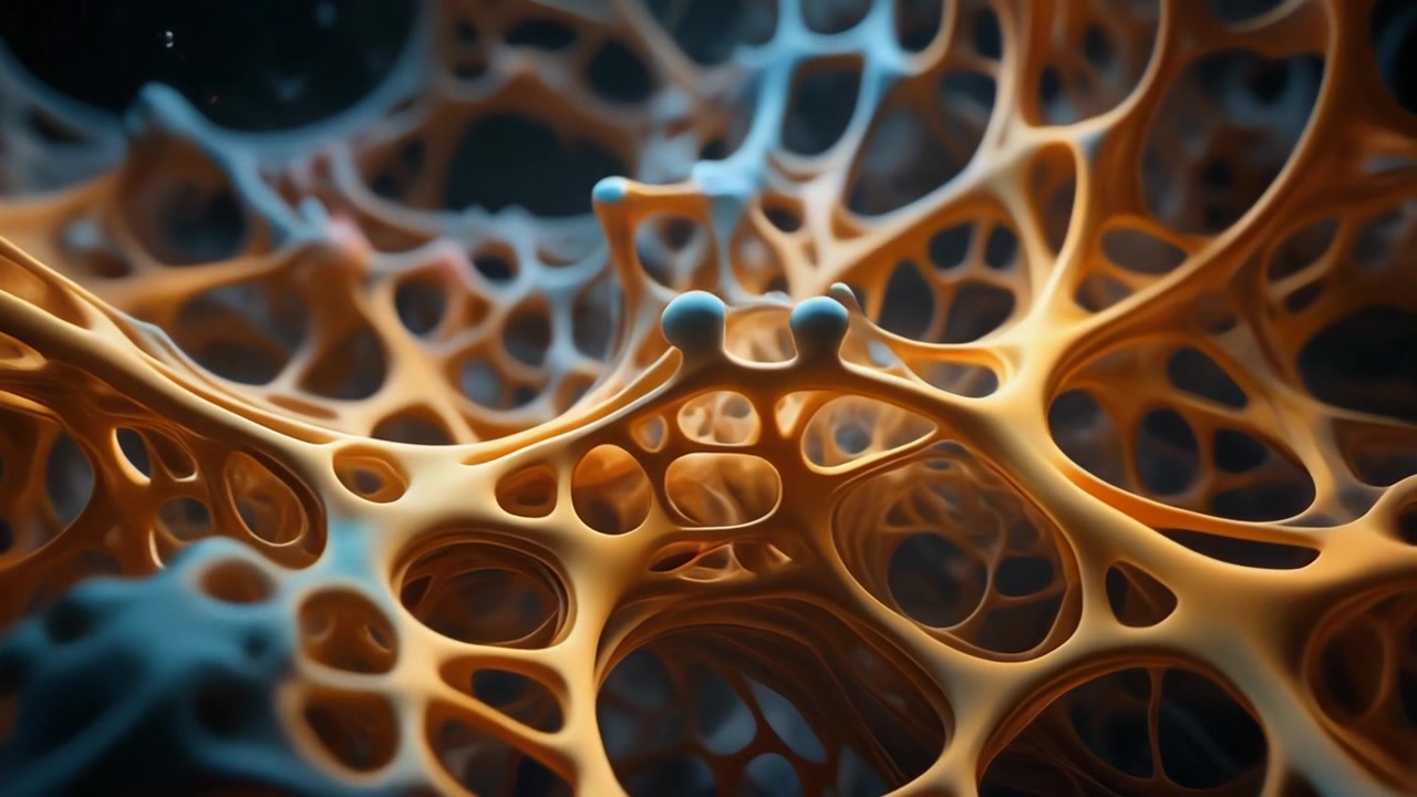 Abstract Organic Cellular Structure with Pulsing Motion