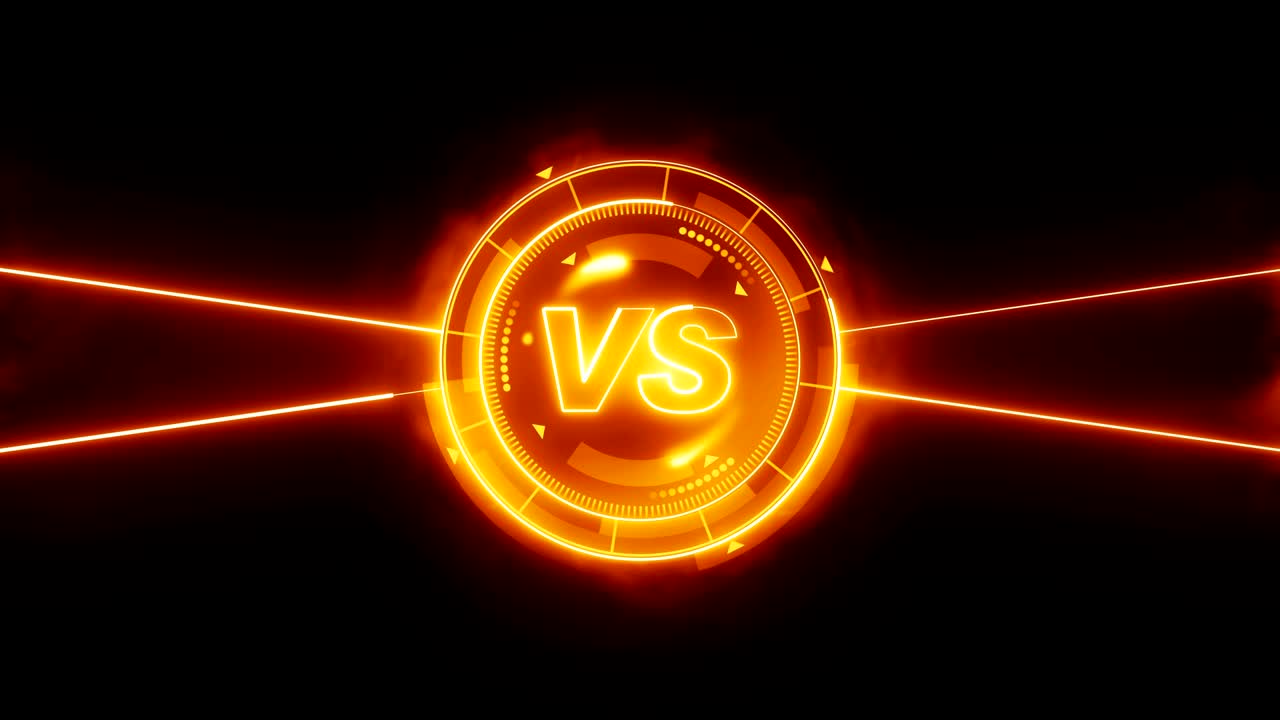 animación de bucle de juego deportivo futurista. contra fondo de lucha. pantalla digital de neón de radar. contra elemento de interfaz de control de juego. competición deportiva de lucha de batalla.