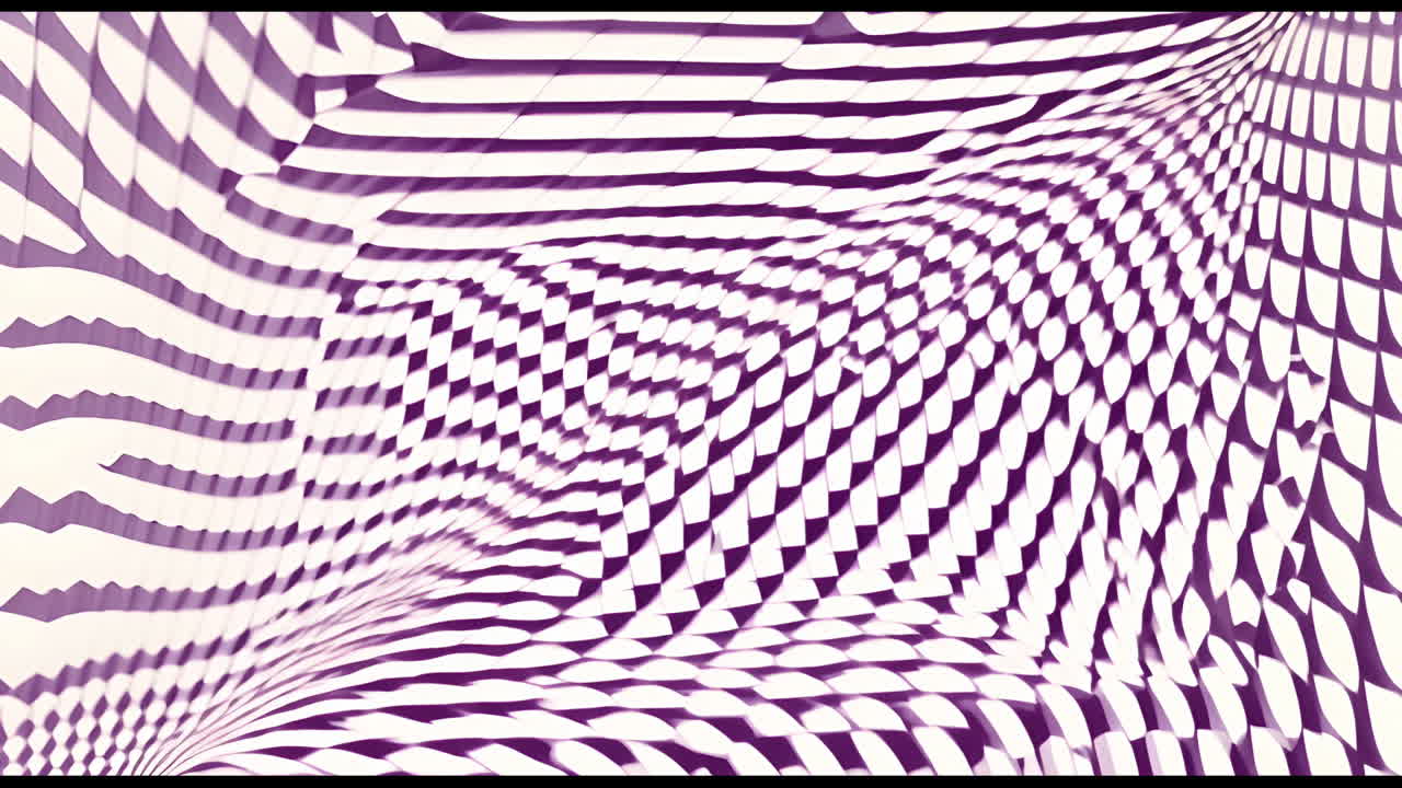 Abstract Wavy Grid Pattern in Purple and White
