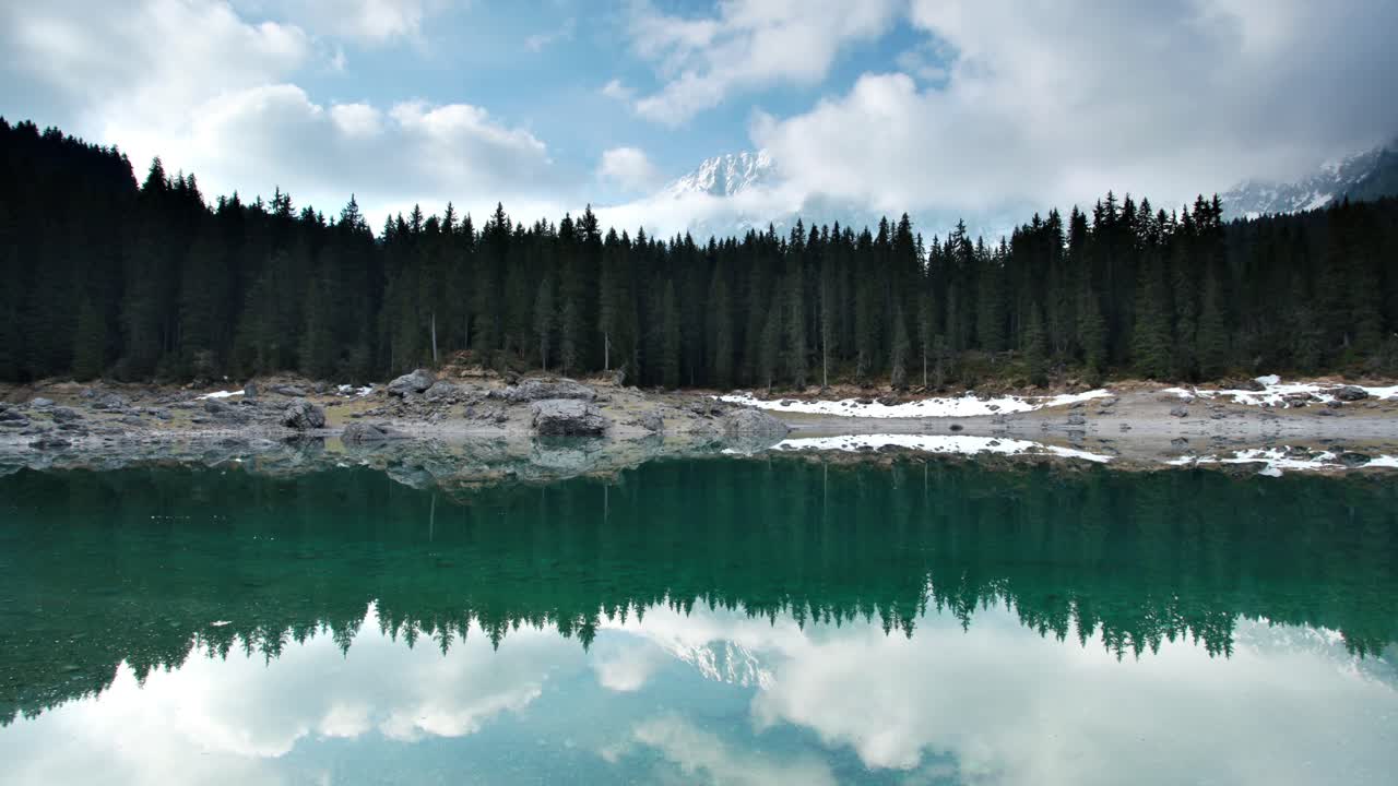 Lago di Carezza in South Tyrol, Italy - 4k mountain lake time-lapse in the Dolomites