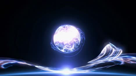abstract cosmic spiral with planet