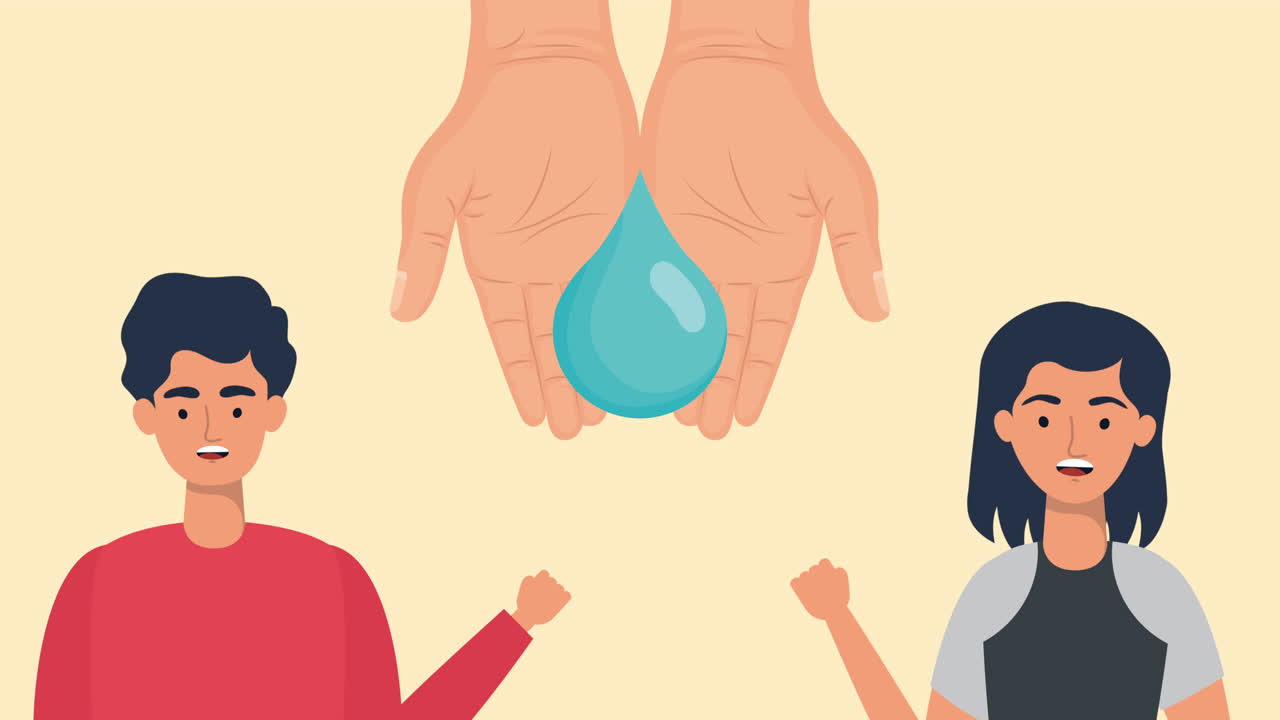 물의 날 애니메이션을 위한 캠페인에 참여한 활동가 남성